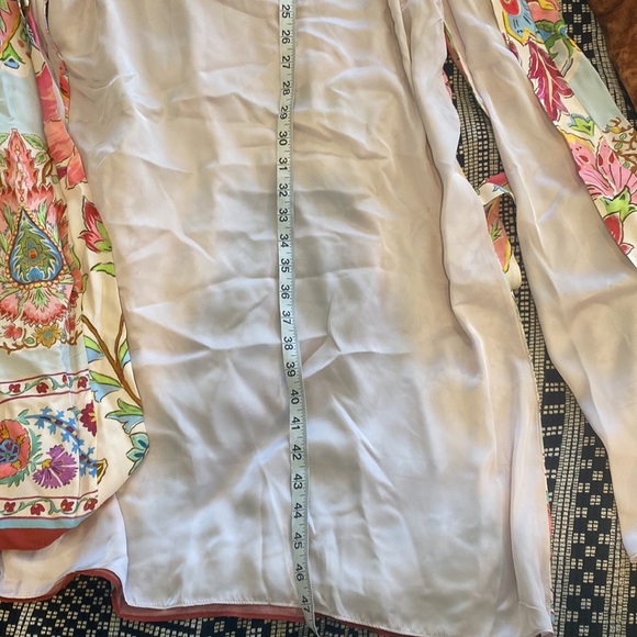 Zara NWT Satin Colorful Boho Floral Printed Belted Kimono Duster robe - Picture 10 of 12